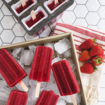 Strawberry Hibiscus Popsicles