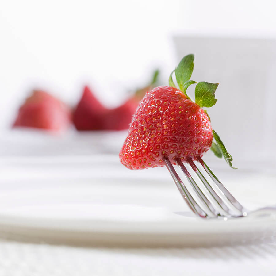 fork in strawberry