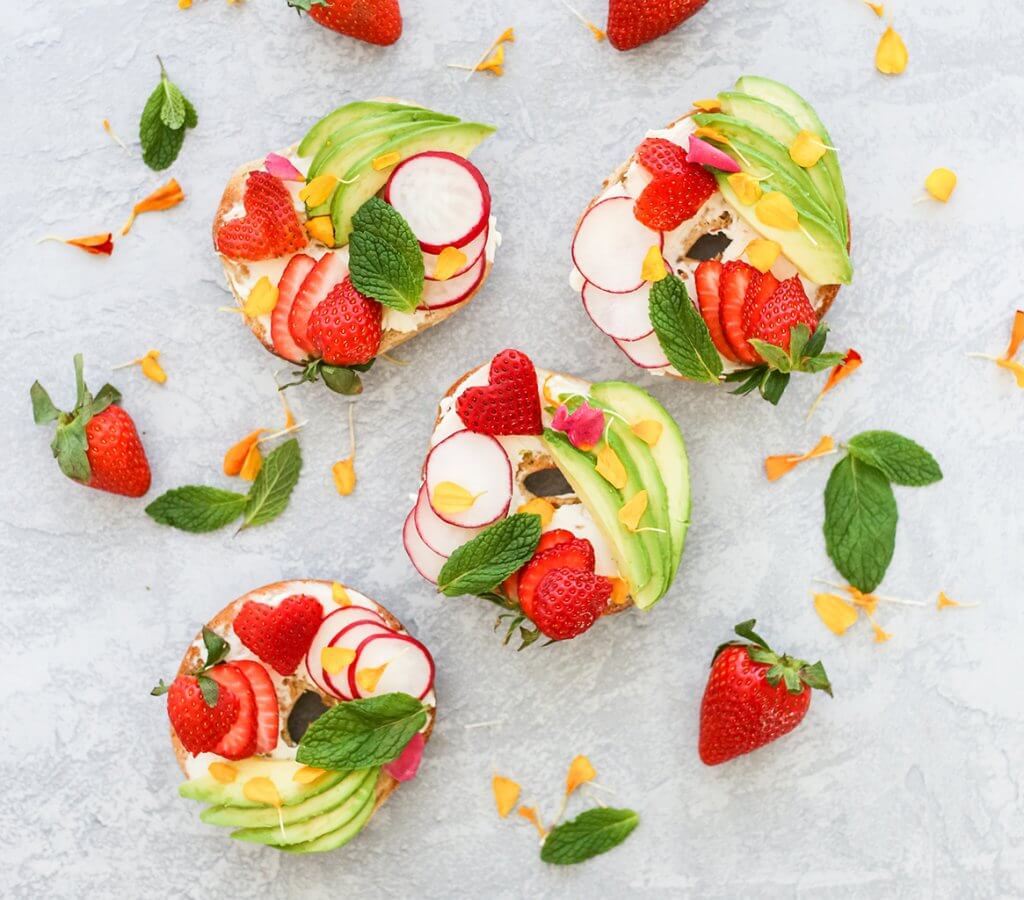 Strawberry Avocado Bagels